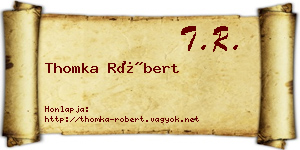 Thomka Róbert névjegykártya