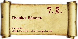 Thomka Róbert névjegykártya